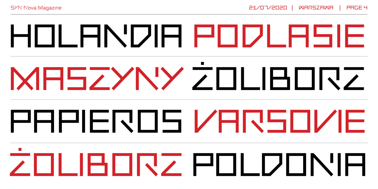 Przykład czcionki SYN Nova Bold